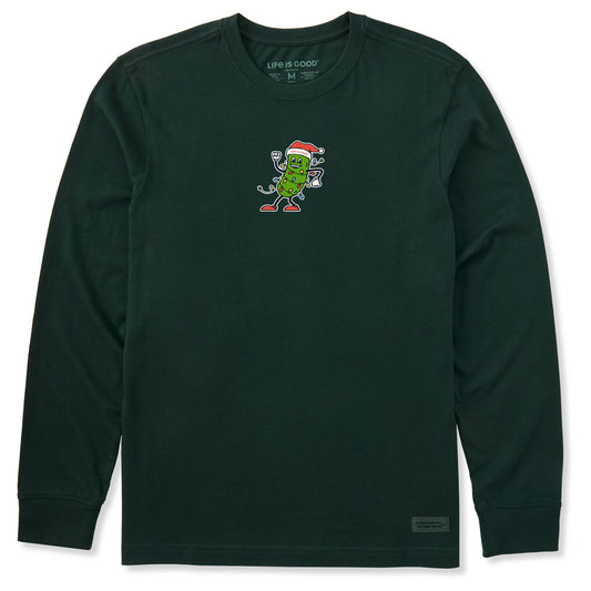 Men's Christmas Pickle Long Sleeve Crusher Tee