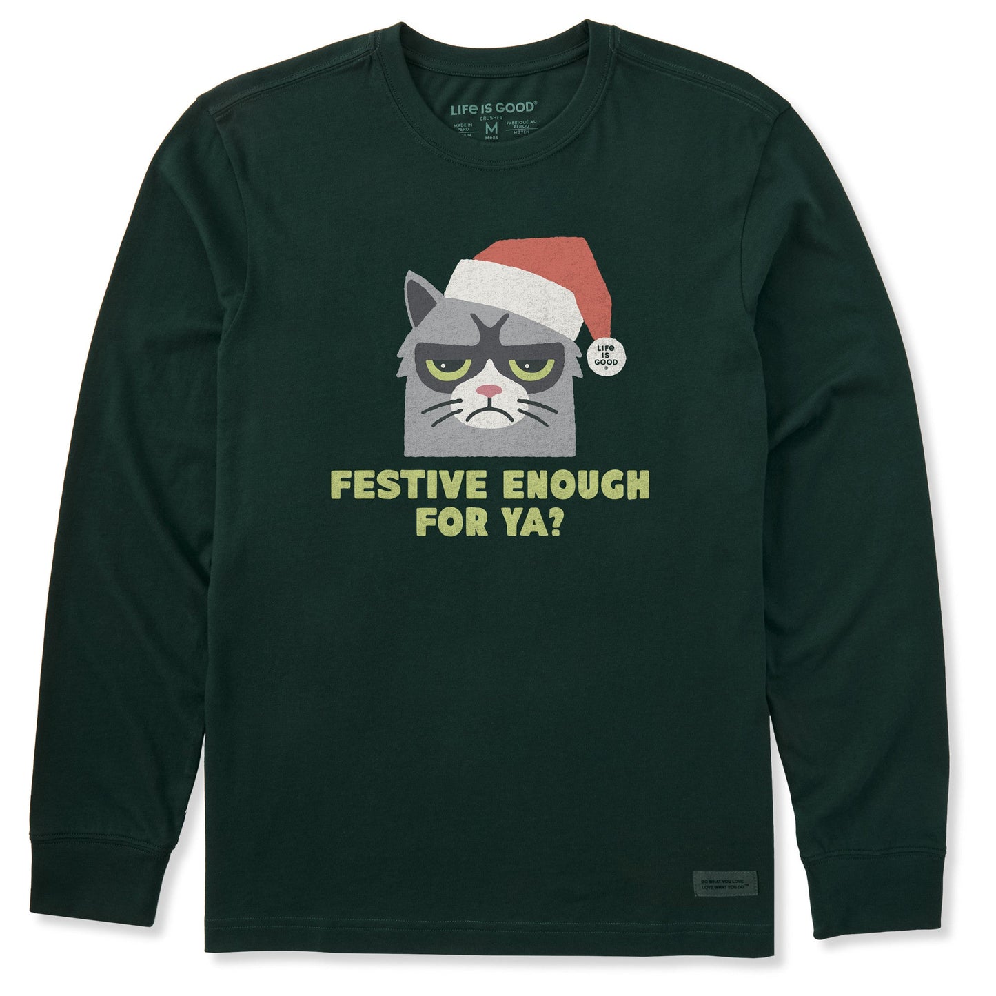 Men's Festive Enough For Ya? Long Sleeve Crusher Tee