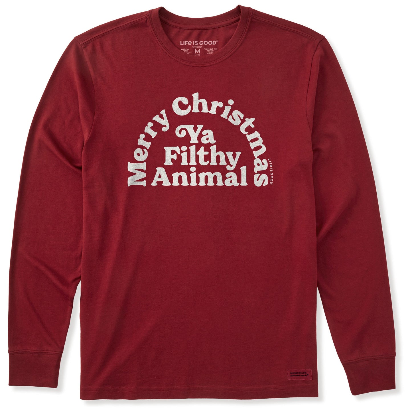 Men's Merry Christmas Ya Filthy Animal Long Sleeve Crusher Tee