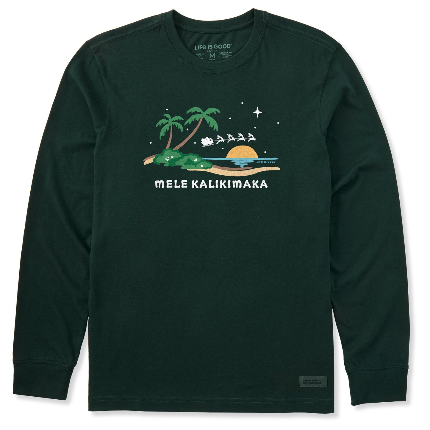 Men's Mele Kalikimaka Beach Long Sleeve Crusher Tee