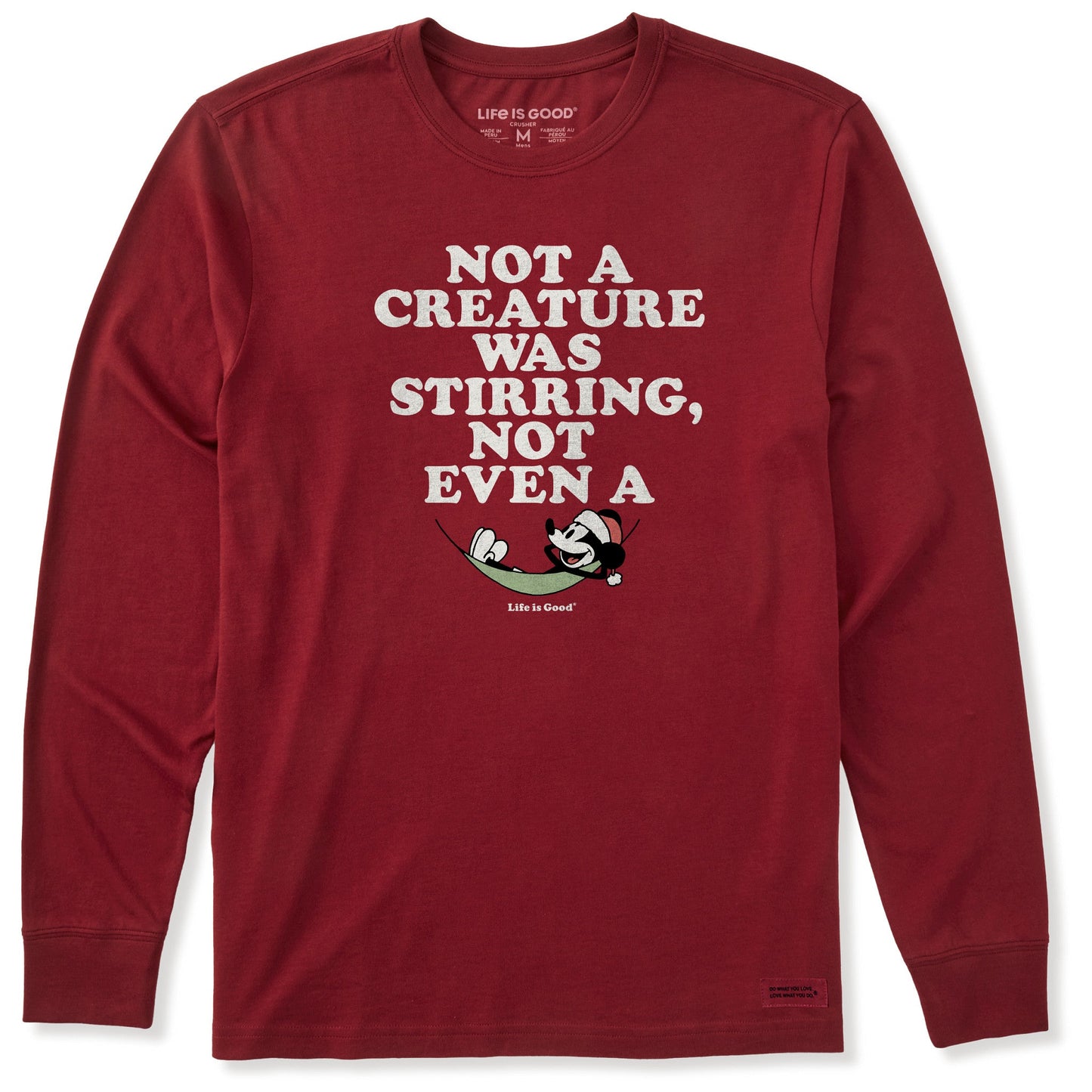 Men's Not a Creature Stirring Willie Long Sleeve Crusher Tee