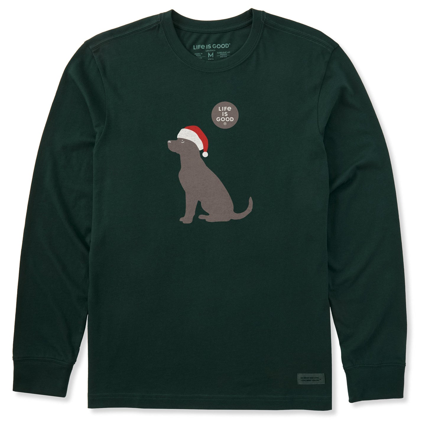 Men's Santa Dog Long Sleeve Crusher Tee