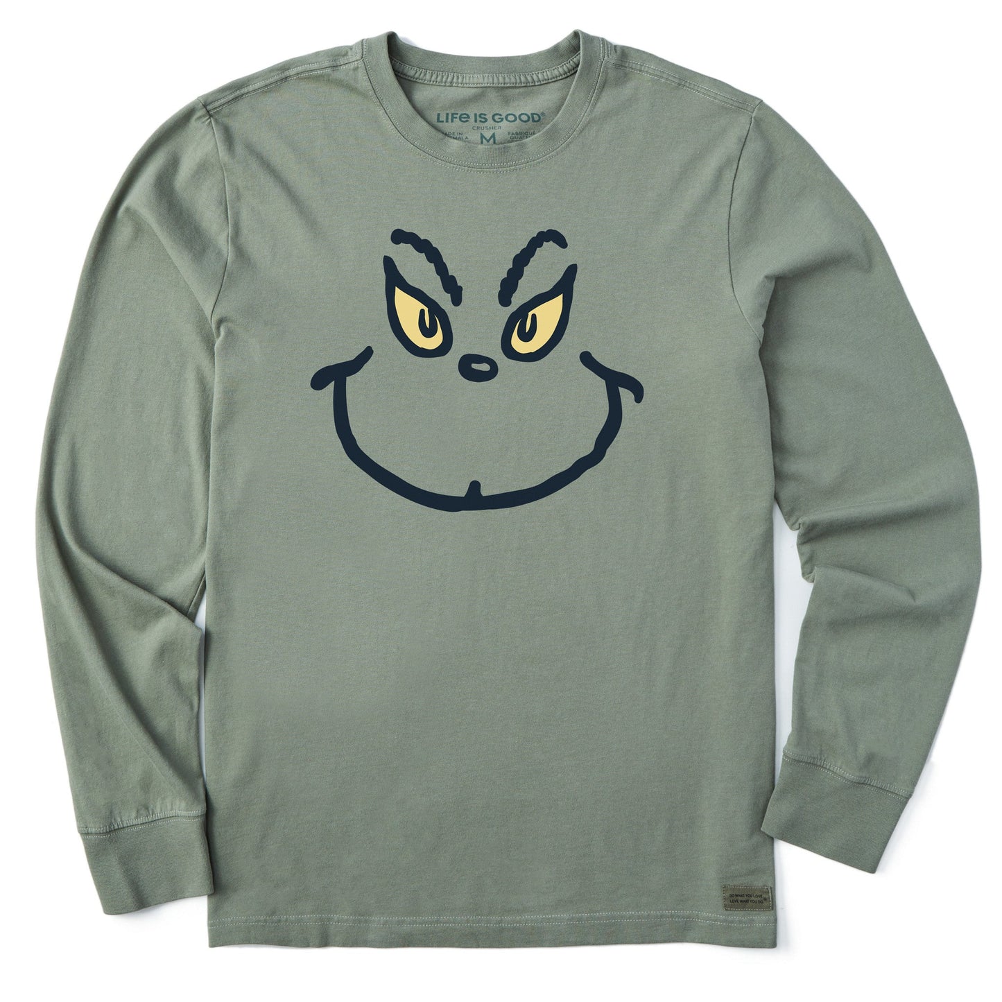 Men's Grinch Grin Long Sleeve Crusher Tee