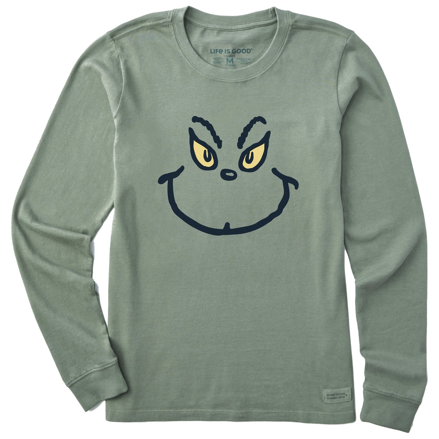 Women's Grinch Grin Long Sleeve Crusher Tee
