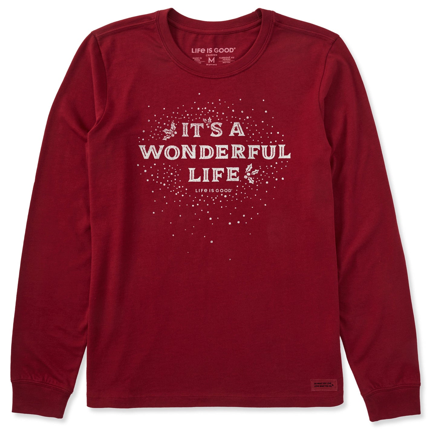 Women's Wordsmith It's a Wonderful Life Holly Long Sleeve Crusher Tee
