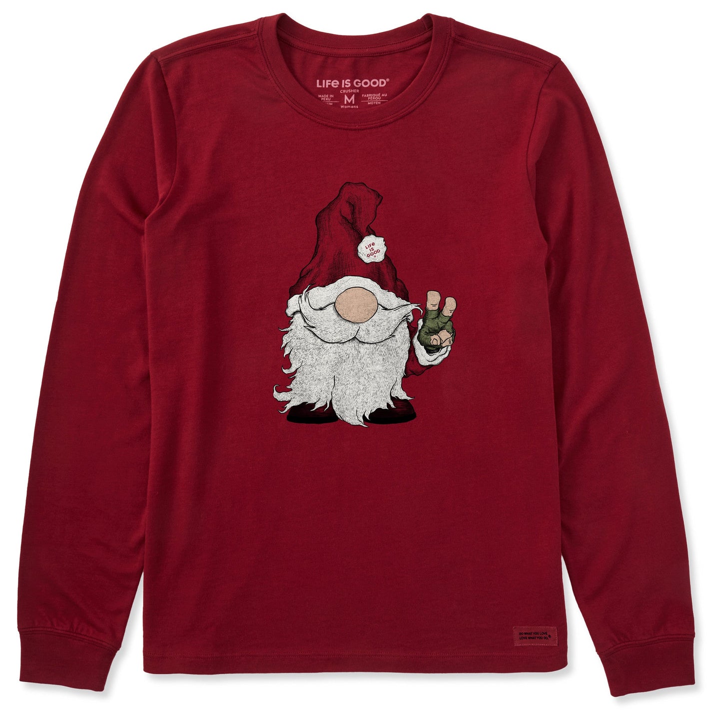 Women's Gnome Santa Long Sleeve Crusher Tee