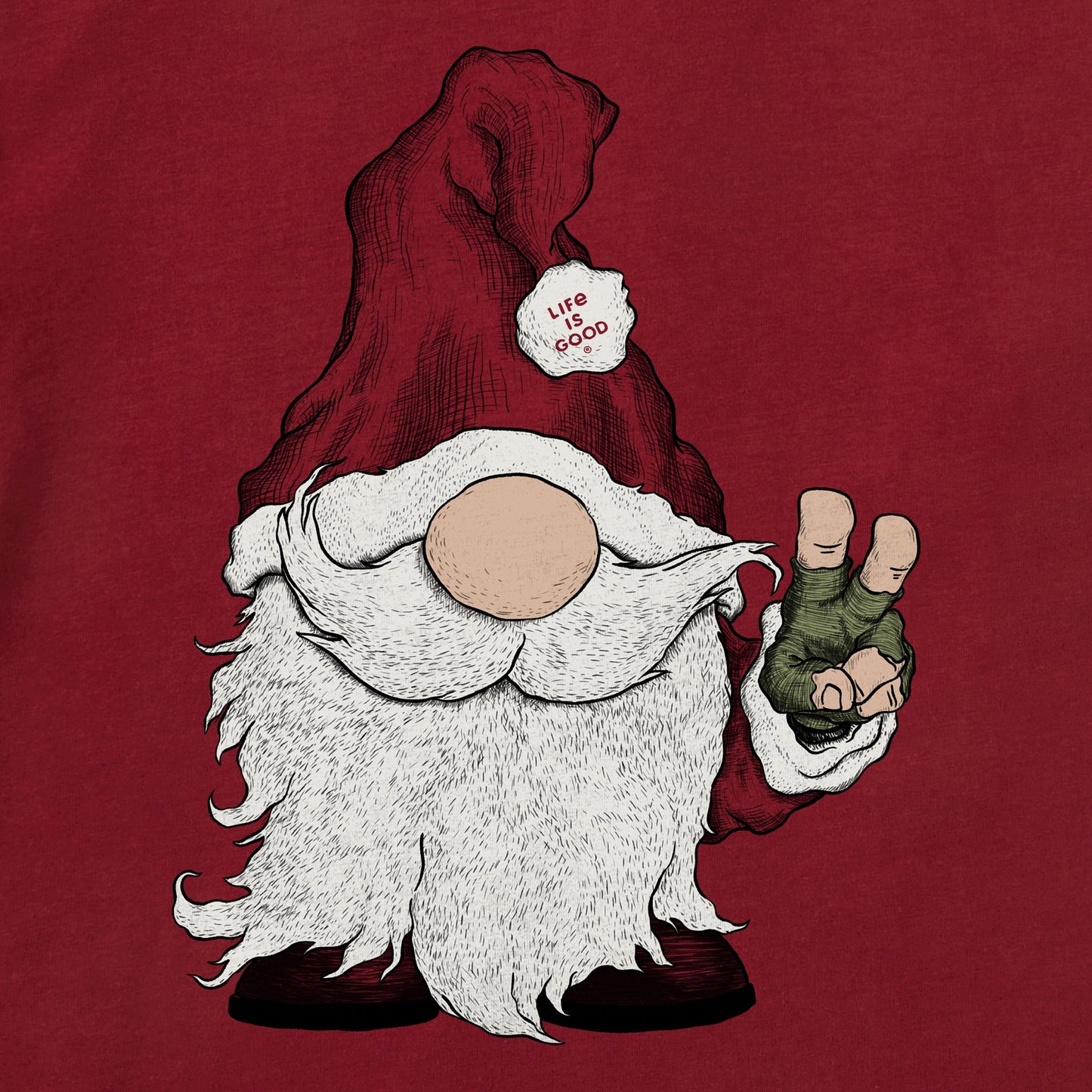 Women's Gnome Santa Long Sleeve Crusher Tee