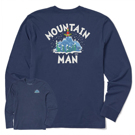 Men's Grinch Mountain Man Long Sleeve Crusher Tee