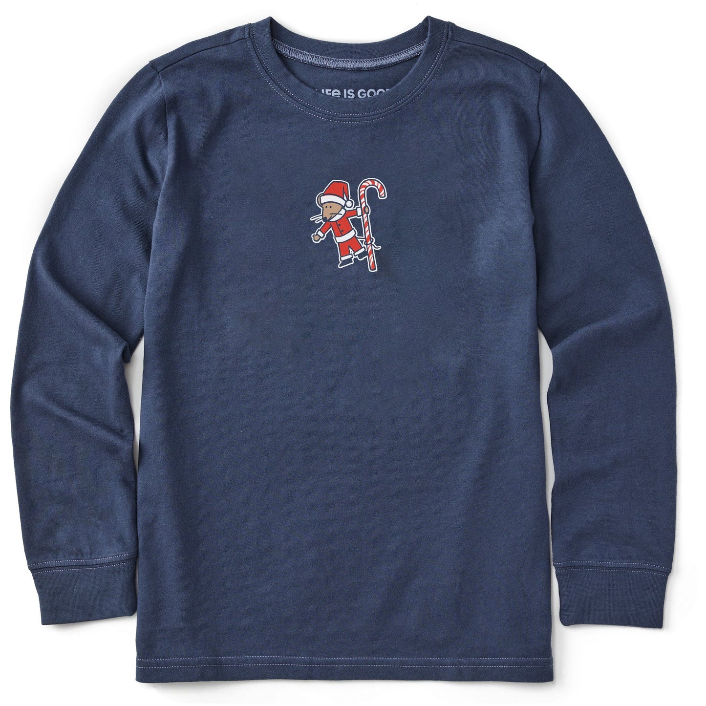 Kids Christmas Mouse Long Sleeve Crusher Tee
