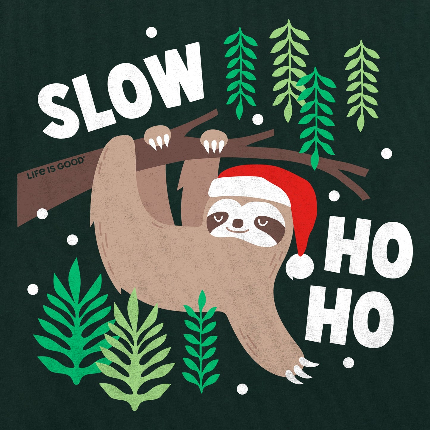 Kids Slow Ho Ho Sloth Long Sleeve Crusher Tee