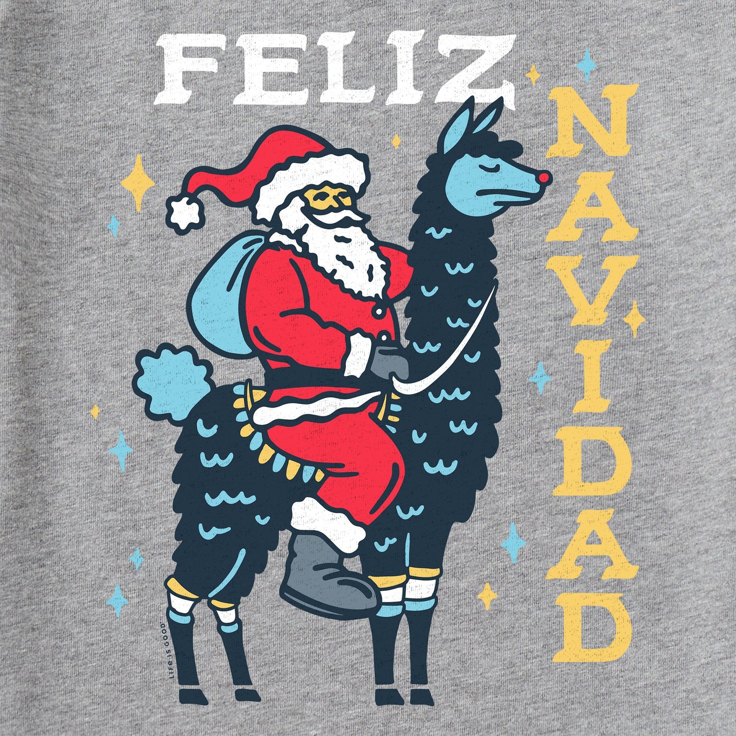 Kids Feliz Navidad Llama Long Sleeve Crusher Tee