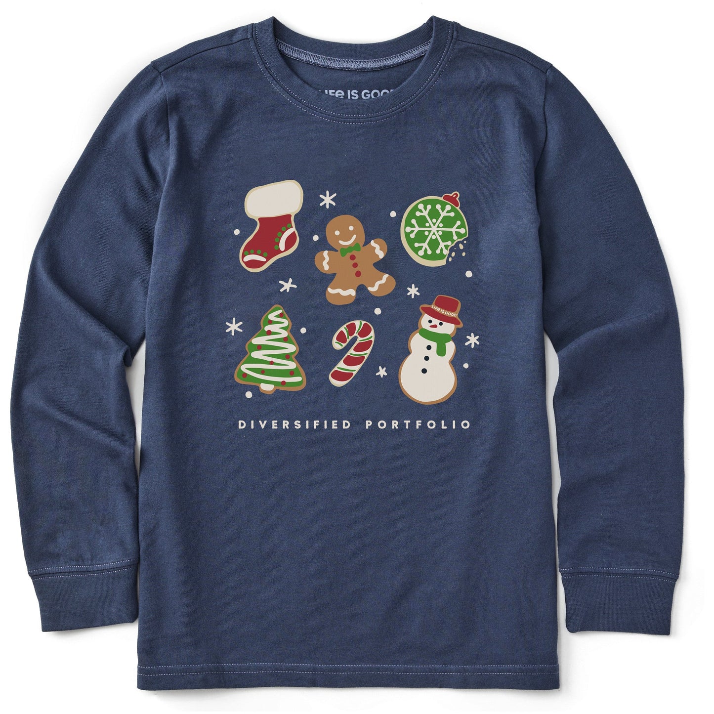 Kids Diversified Portfolio Xmas Cookies Long Sleeve Crusher Tee