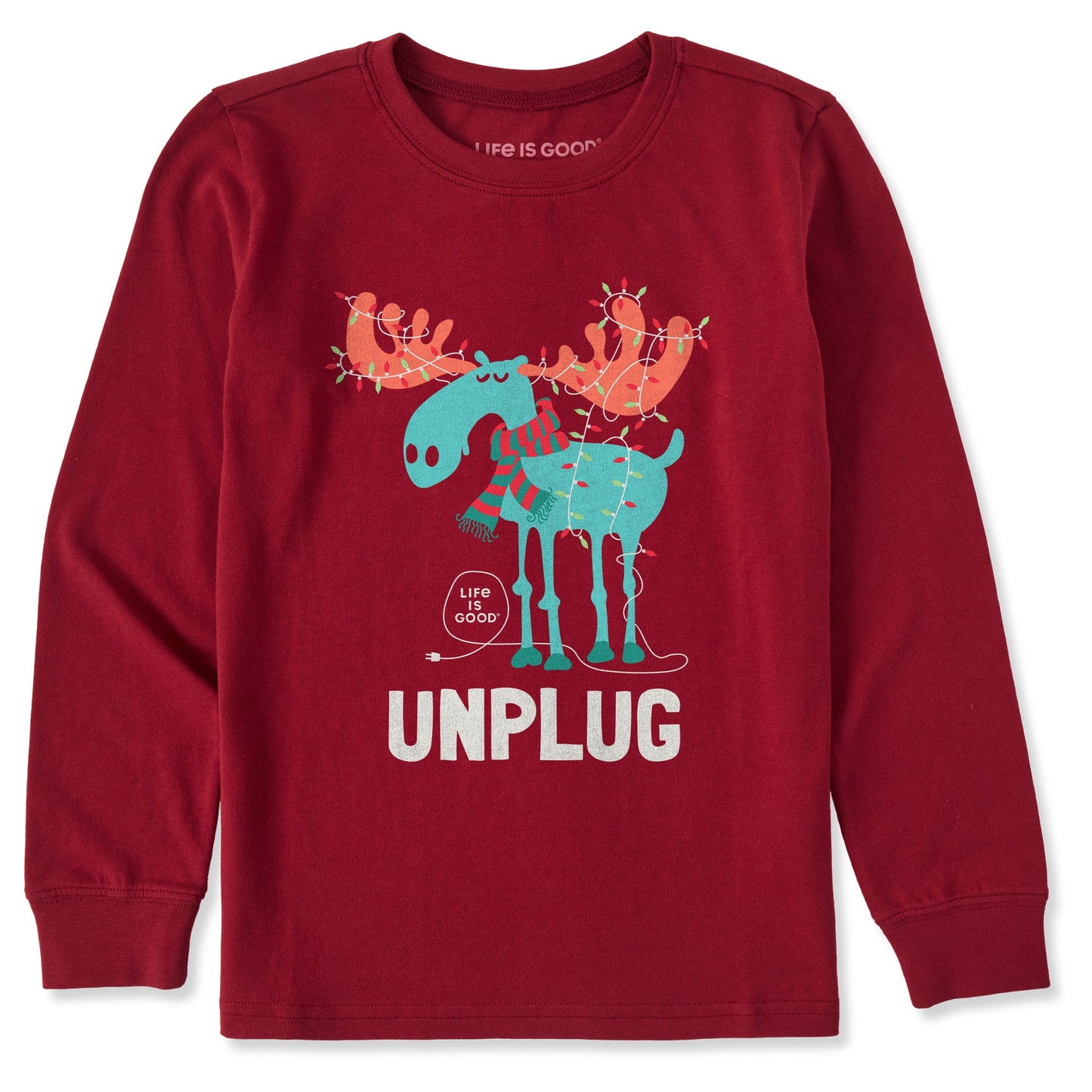 Kids Unplug Moose Long Sleeve Crusher Tee