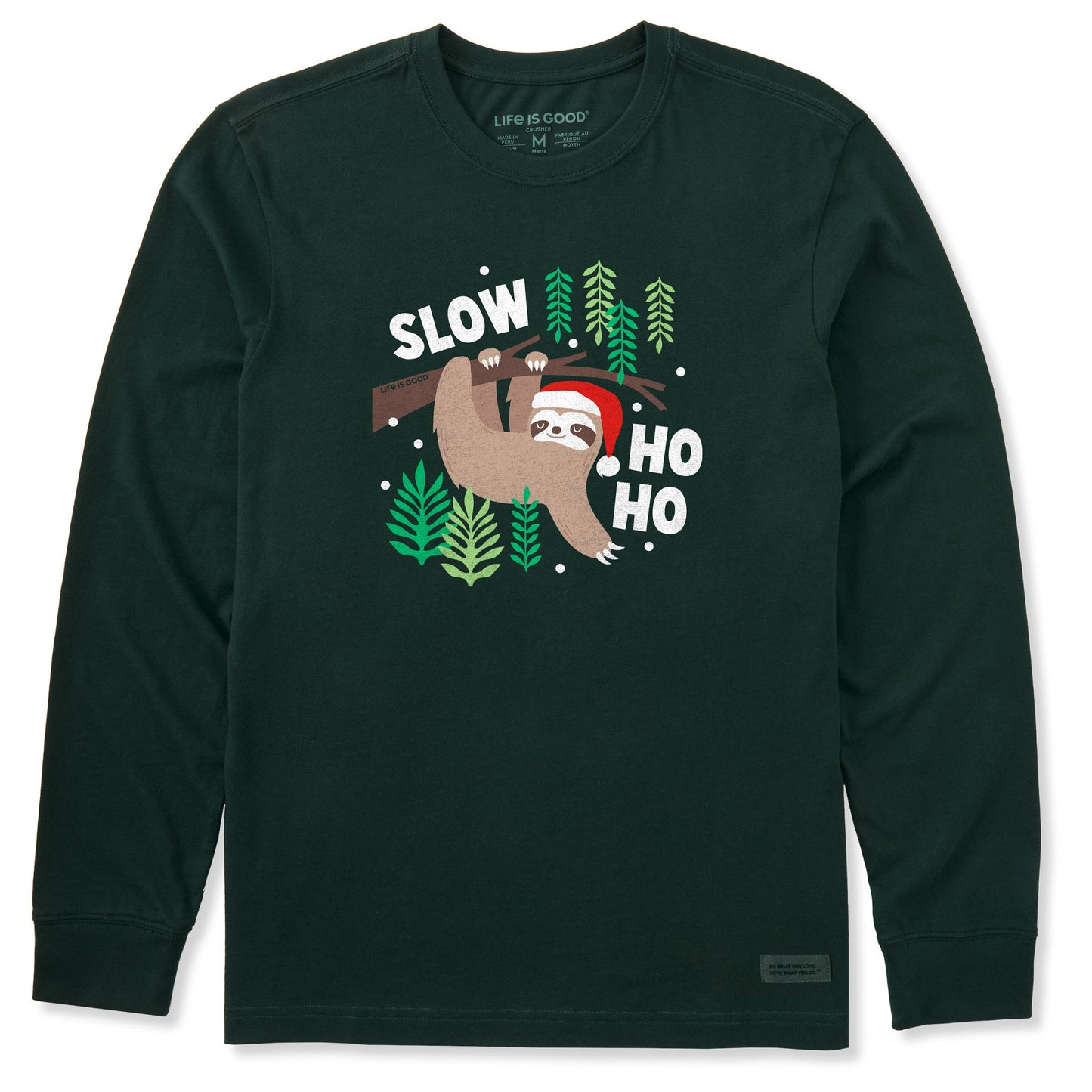 Men's Slow Ho Ho Sloth Long Sleeve Crusher Tee