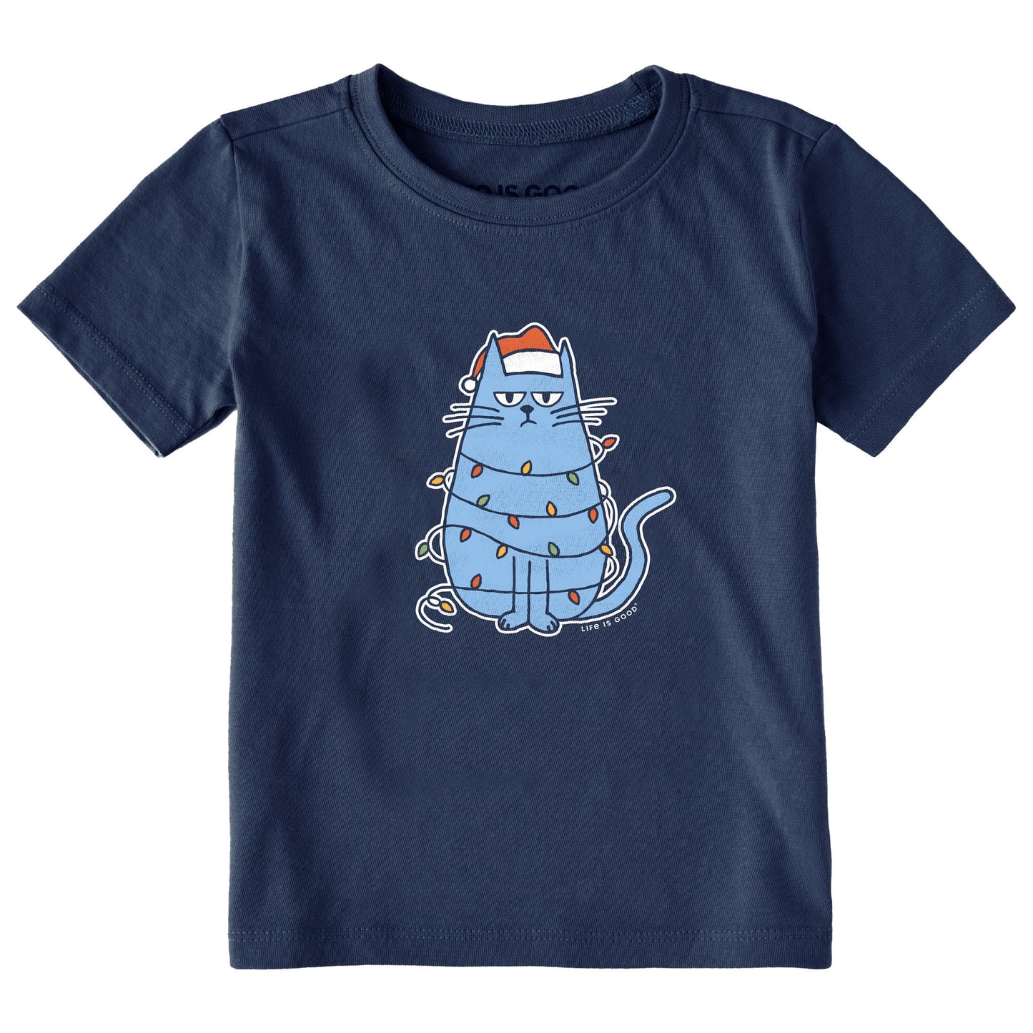Toddler Bored Christmas Cat Short Sleeve Crusher Tee