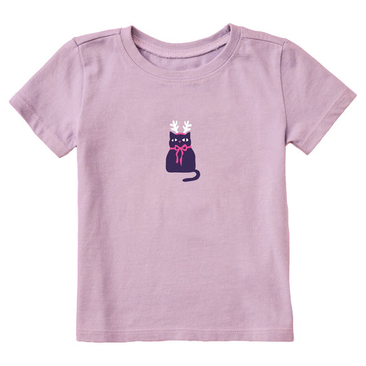 Toddler Reindeer Cat Short Sleeve Crusher Tee