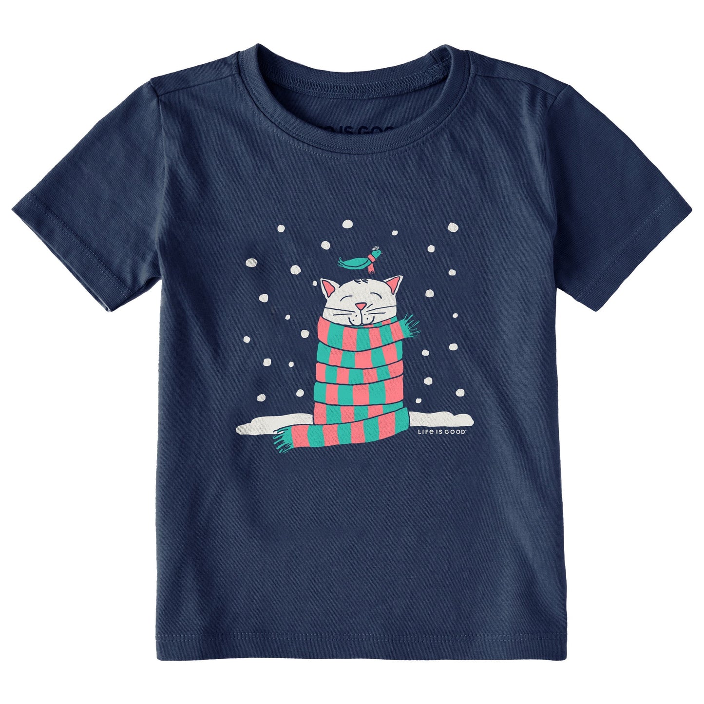 Toddler Cozy Cat in the Snow Short Sleeve Crusher Tee