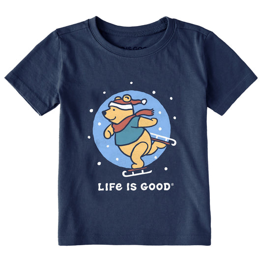 Toddler Winnie Ice Skating Short Sleeve Crusher Tee