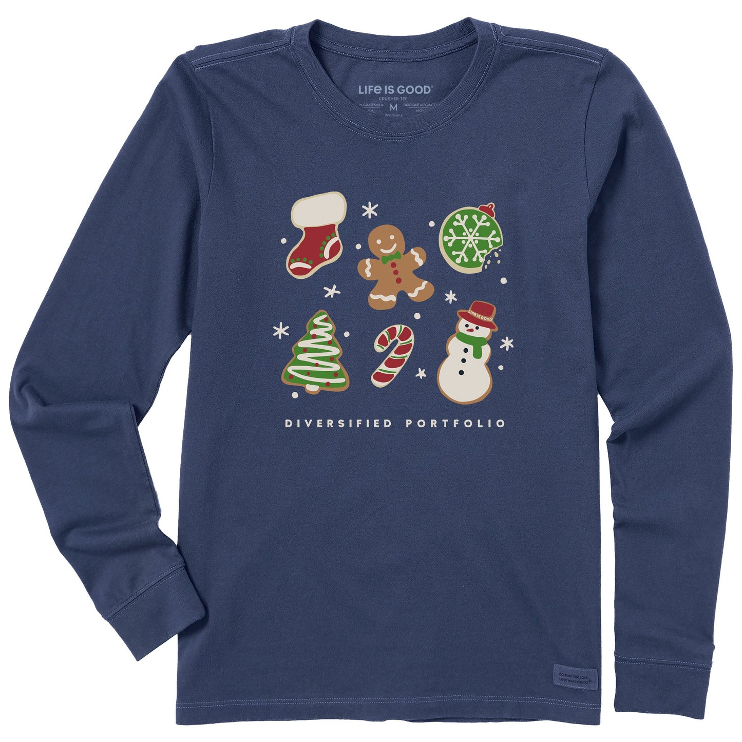 Women's Diversified Portfolio Xmas Cookies Long Sleeve Crusher Tee