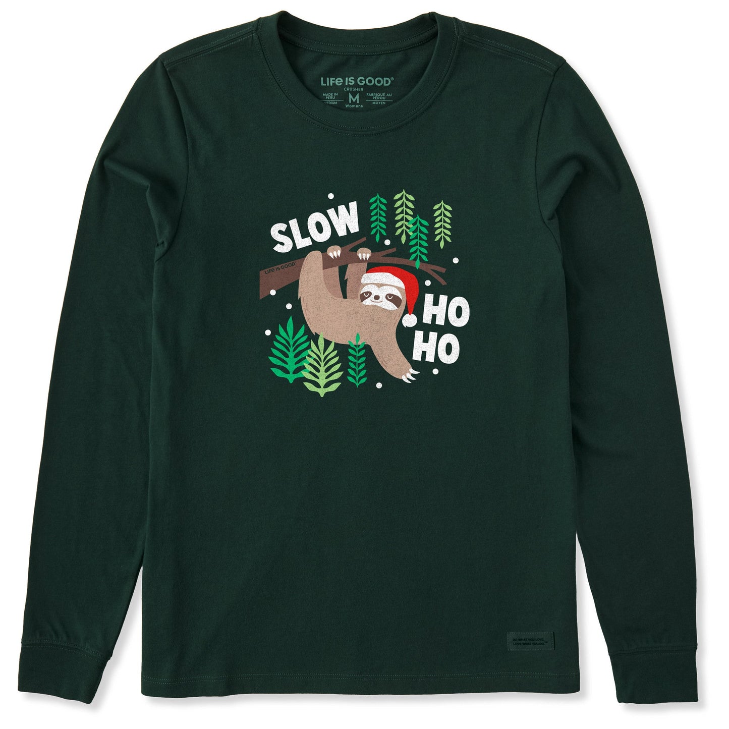 Women's Slow Ho Ho Sloth Long Sleeve Crusher Tee