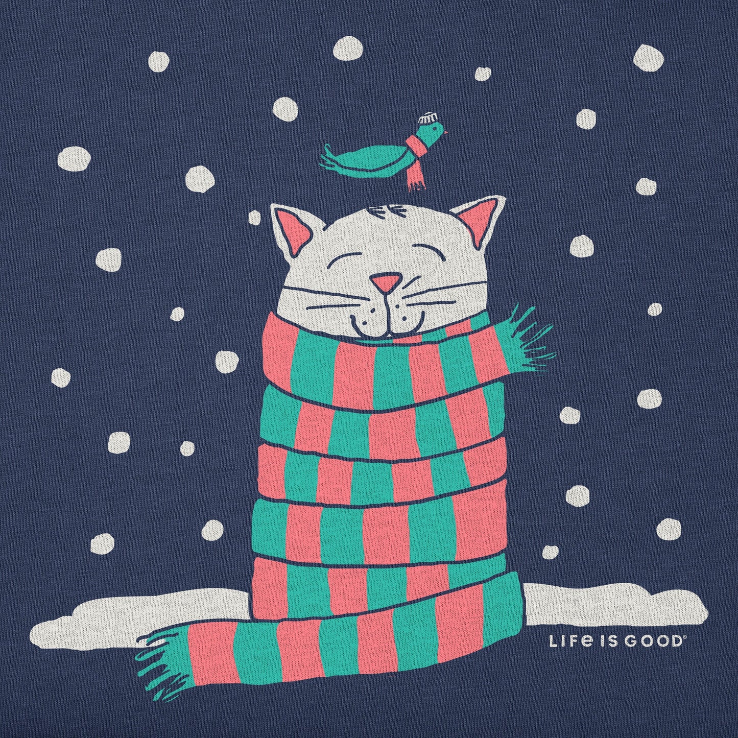 Women's Cozy Cat in the Snow Short Sleeve Crusher Tee
