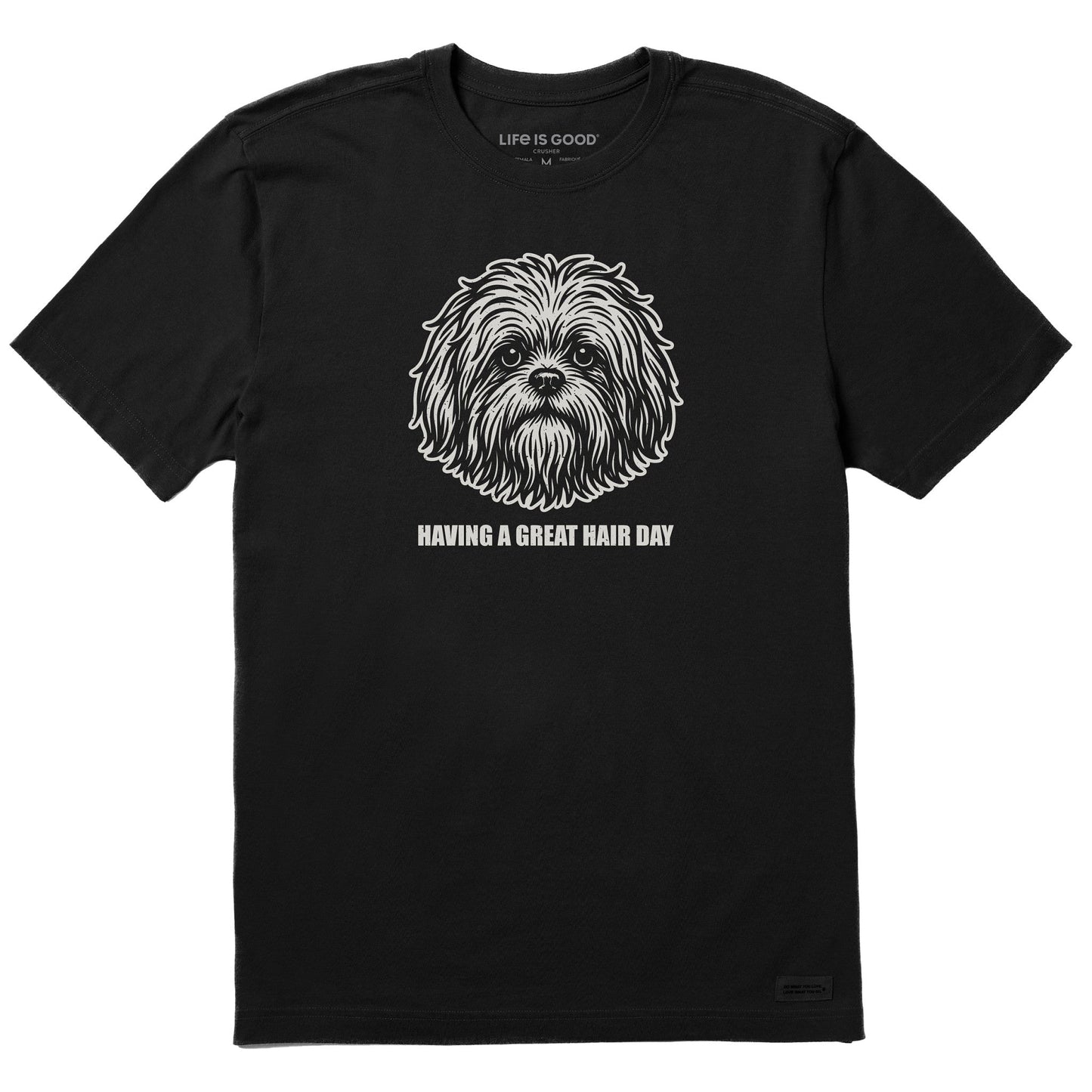 Men's Bert's Great Hair Day Shih Tzu Short Sleeve Crusher Tee