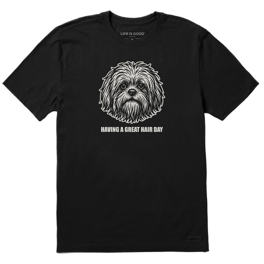 Men's Bert's Great Hair Day Shih Tzu Short Sleeve Crusher Tee