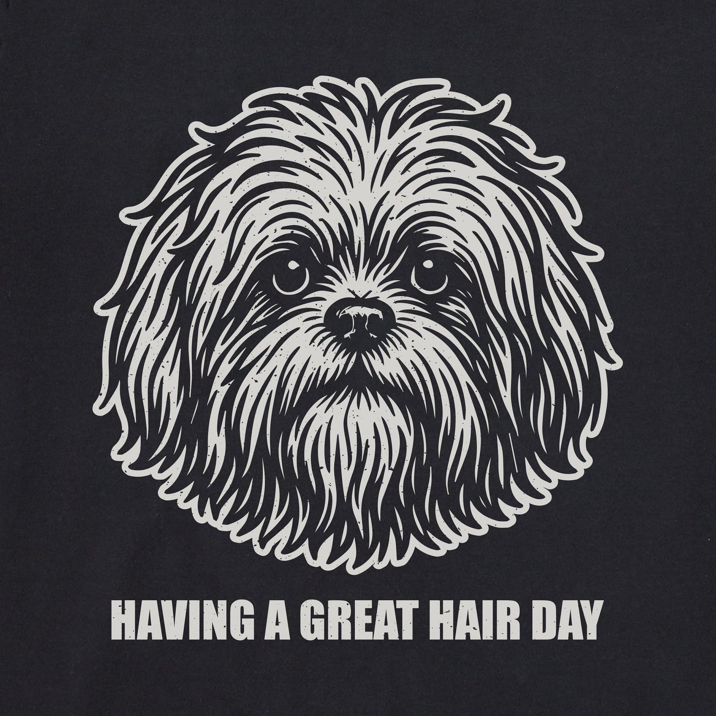 Men's Bert's Great Hair Day Shih Tzu Short Sleeve Crusher Tee