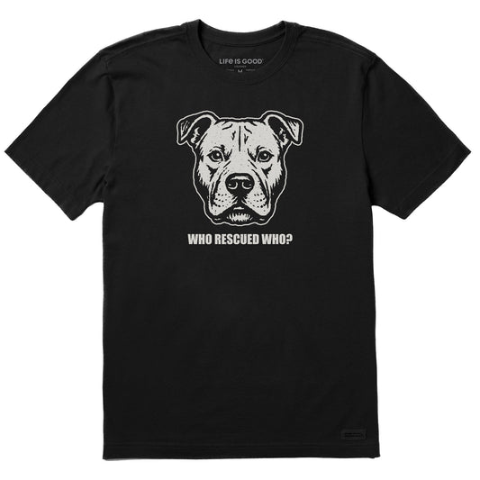 Men's Bert's Who Rescued Who Pit Short Sleeve Crusher Tee