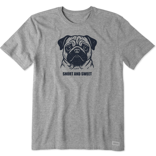 Men's Bert's Snort & Sweet Pug Short Sleeve Crusher Tee