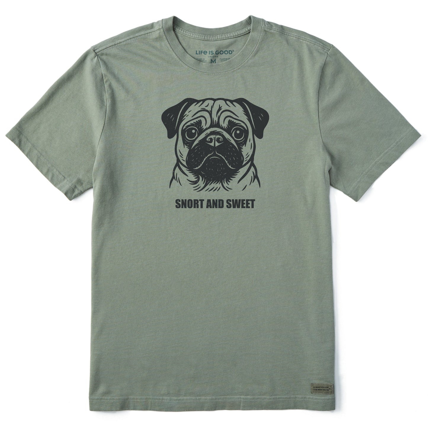 Men's Bert's Snort & Sweet Pug Short Sleeve Crusher Tee