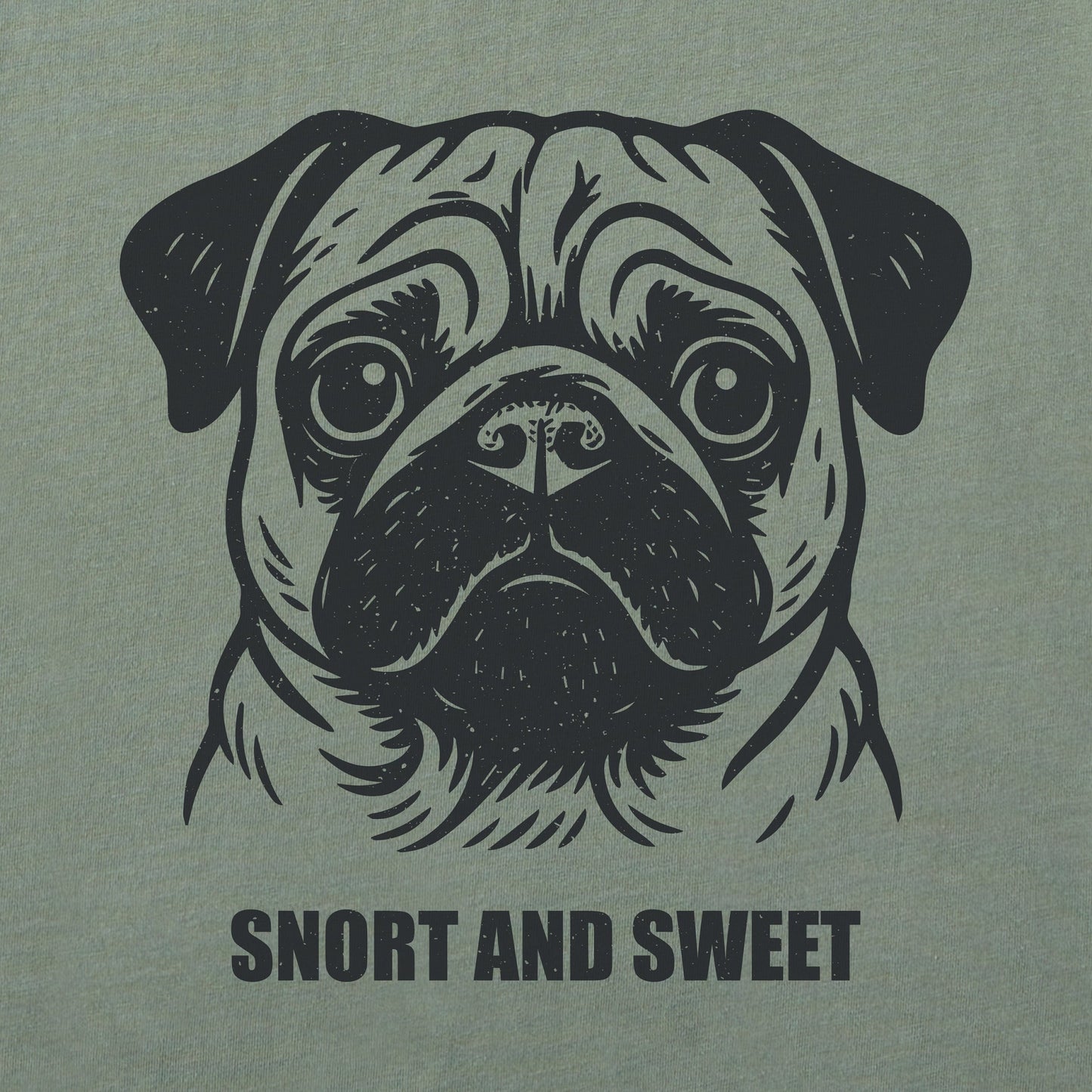 Men's Bert's Snort & Sweet Pug Short Sleeve Crusher Tee