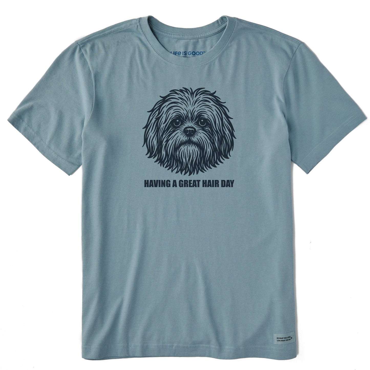 Men's Bert's Great Hair Day Shih Tzu Short Sleeve Crusher Tee
