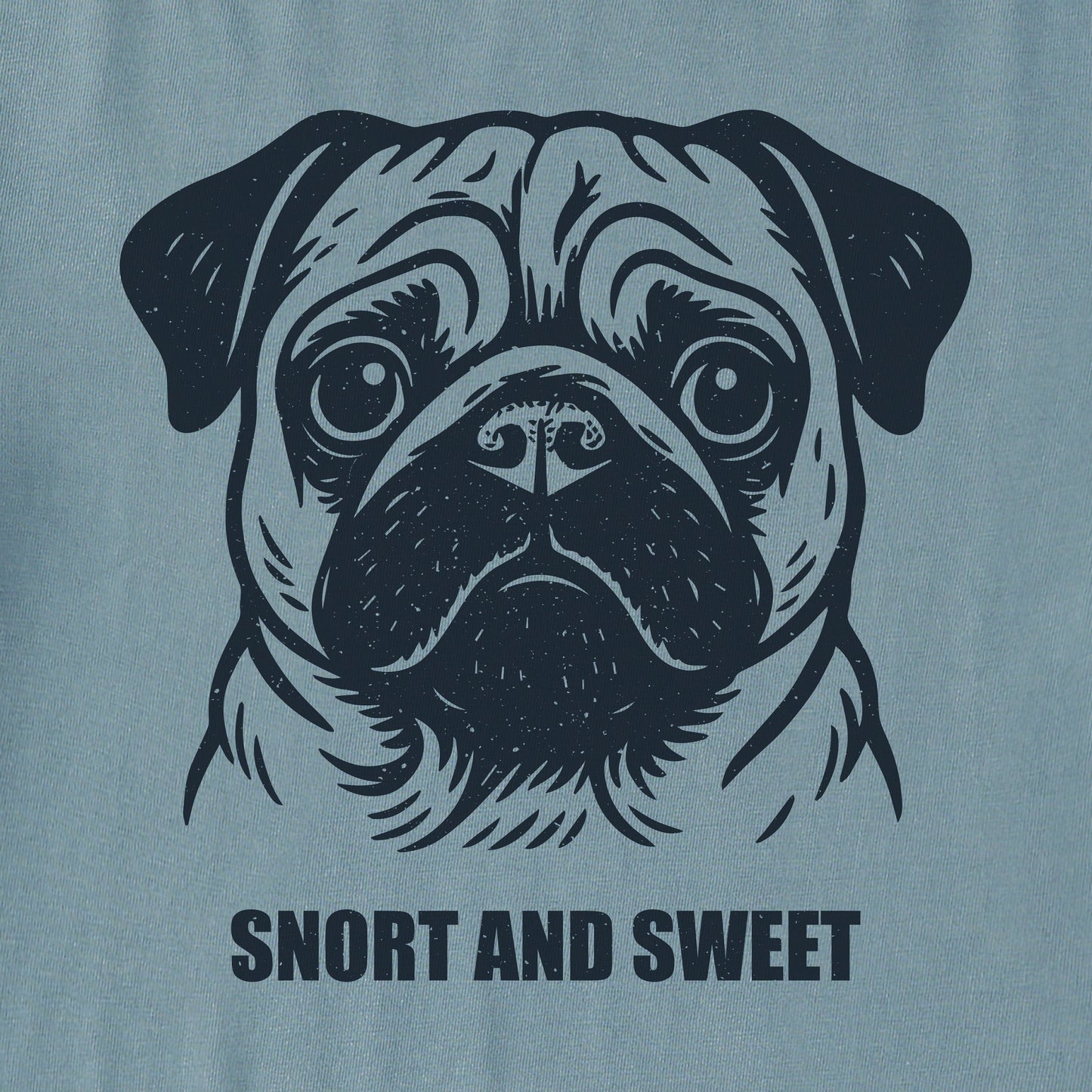 Men's Bert's Snort & Sweet Pug Short Sleeve Crusher Tee