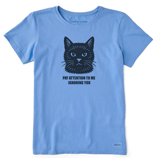 Women's Bert's Ignore You Cat Short Sleeve Crusher Tee