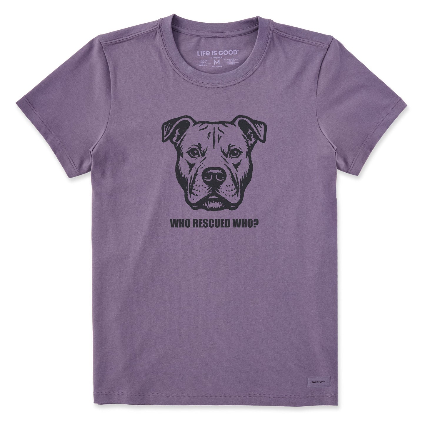 Women's Bert's Who Rescued Who Pit Short Sleeve Crusher Tee