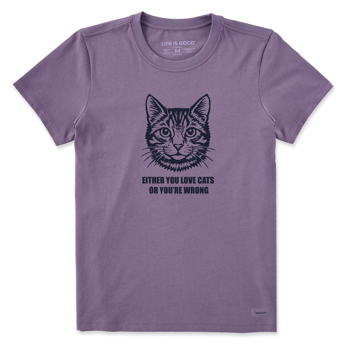 Women's Bert's Love Cats Tabby Short Sleeve Crusher Tee