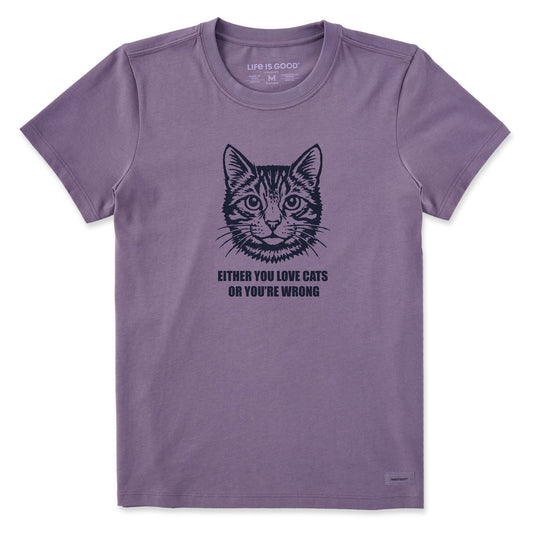 Women's Bert's Love Cats Tabby Short Sleeve Crusher Tee