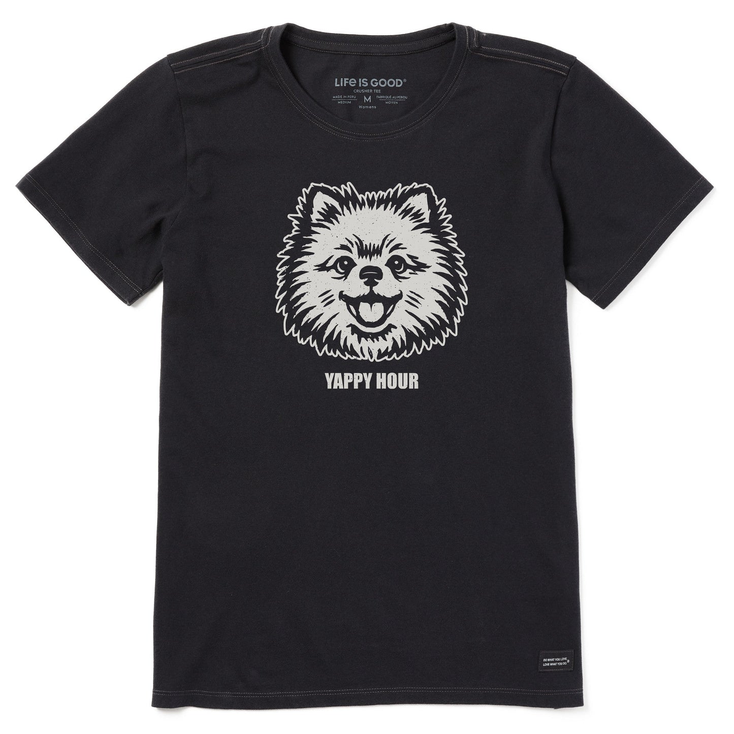 Women's Bert's Yappy Hour Pomeranian Short Sleeve Crusher Tee