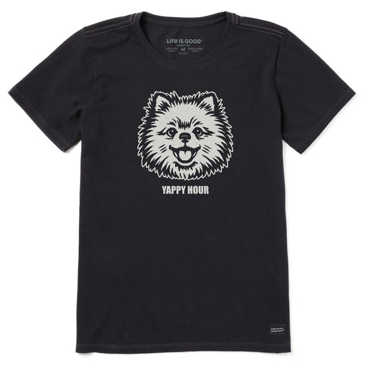 Women's Bert's Yappy Hour Pomeranian Short Sleeve Crusher Tee