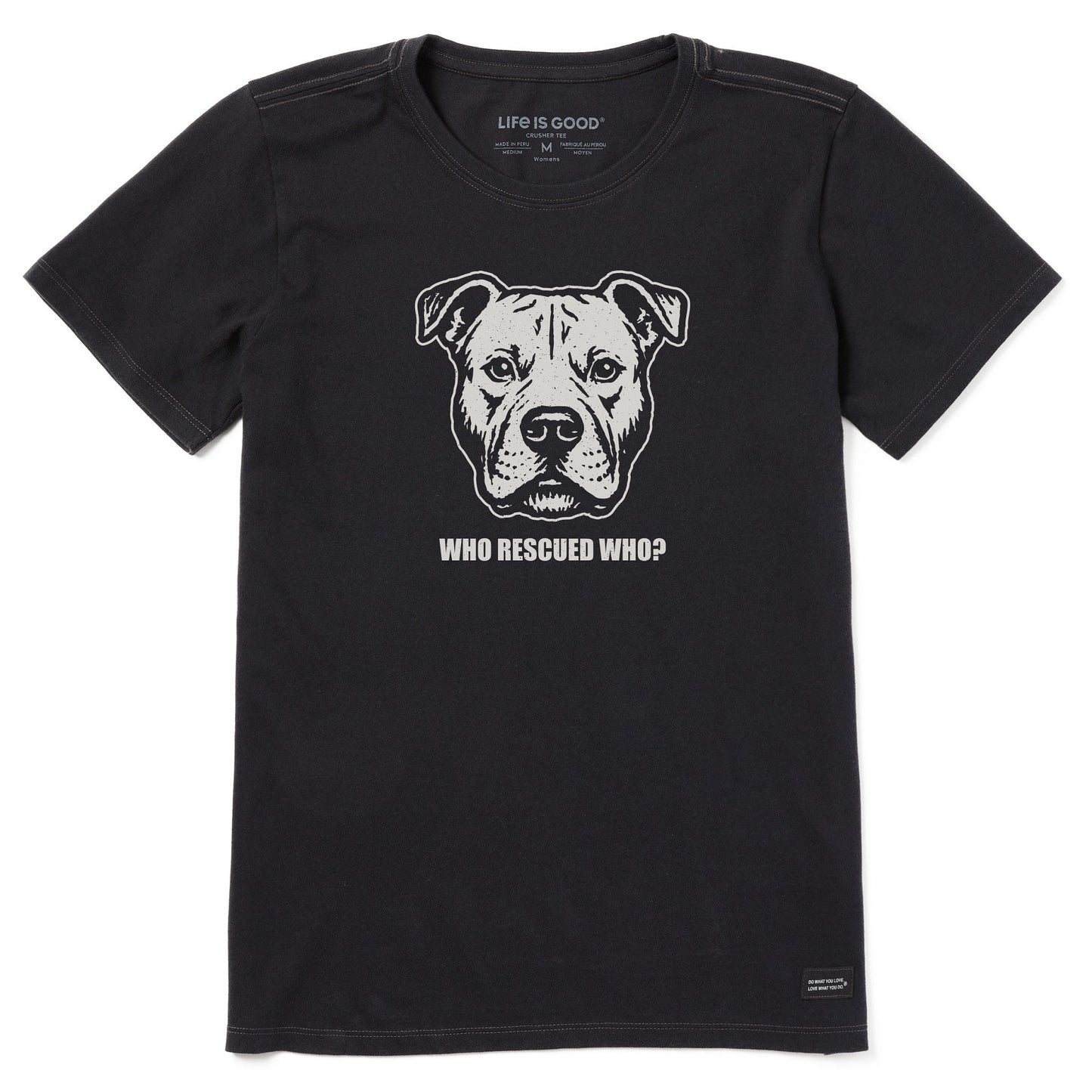 Women's Bert's Who Rescued Who Pit Short Sleeve Crusher Tee