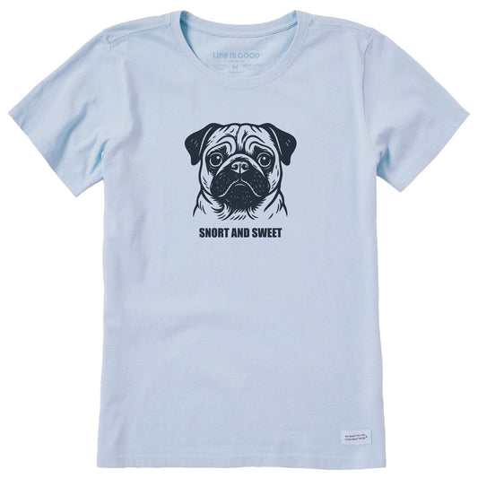 Women's Bert's Snort & Sweet Pug Short Sleeve Crusher Tee
