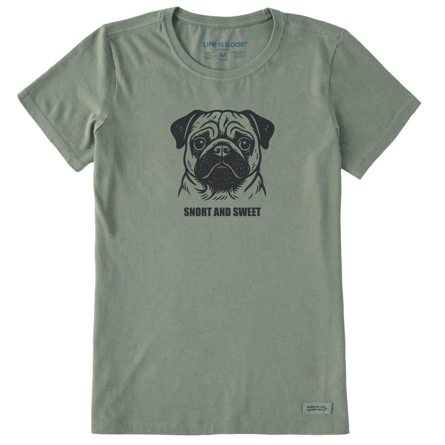 Women's Bert's Snort & Sweet Pug Short Sleeve Crusher Tee