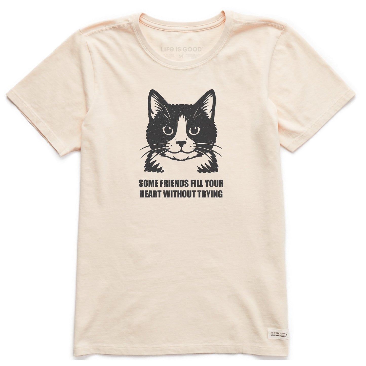 Women's Bert's Fill Your Heart Tuxedo Cat Short Sleeve Crusher Tee
