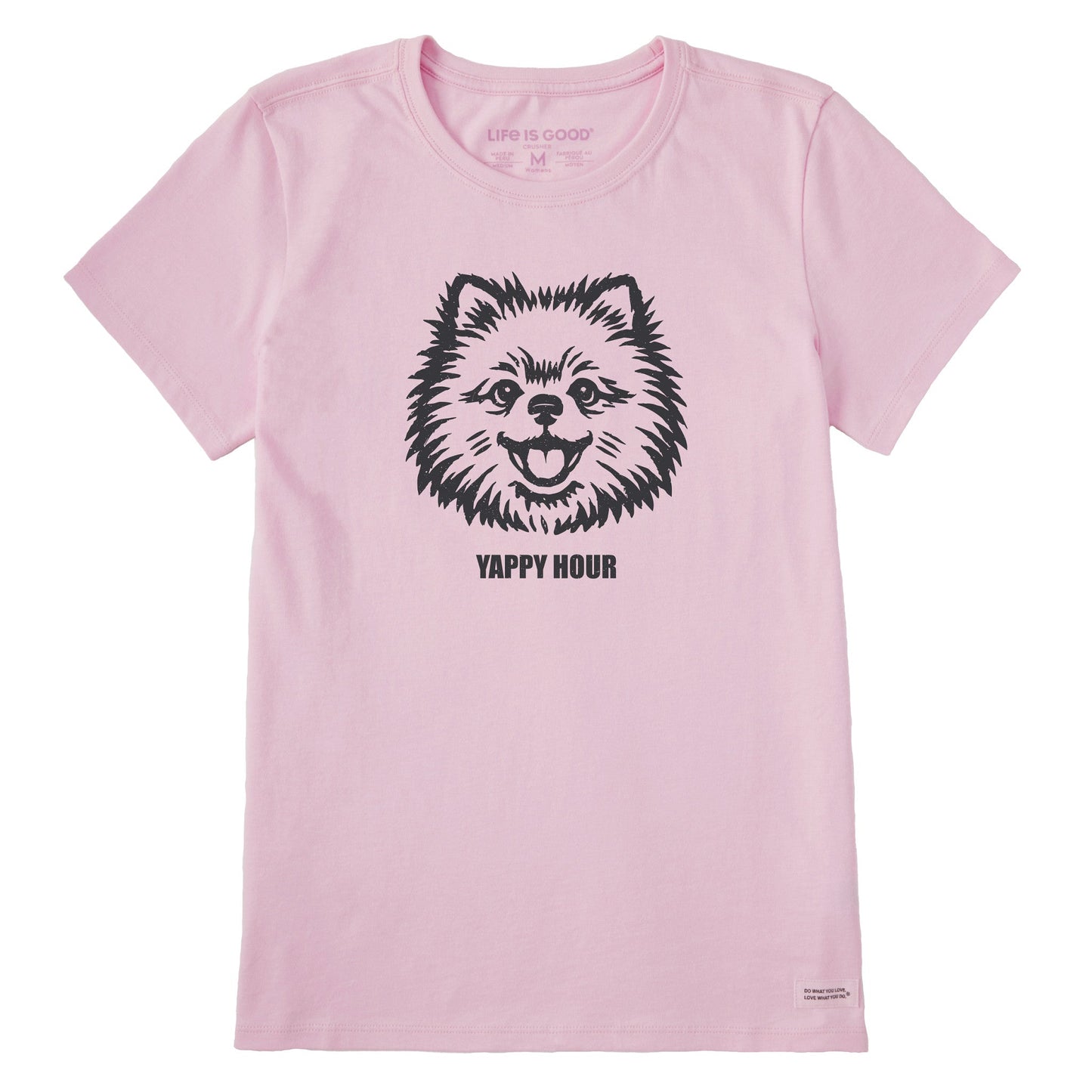 Women's Bert's Yappy Hour Pomeranian Short Sleeve Crusher Tee