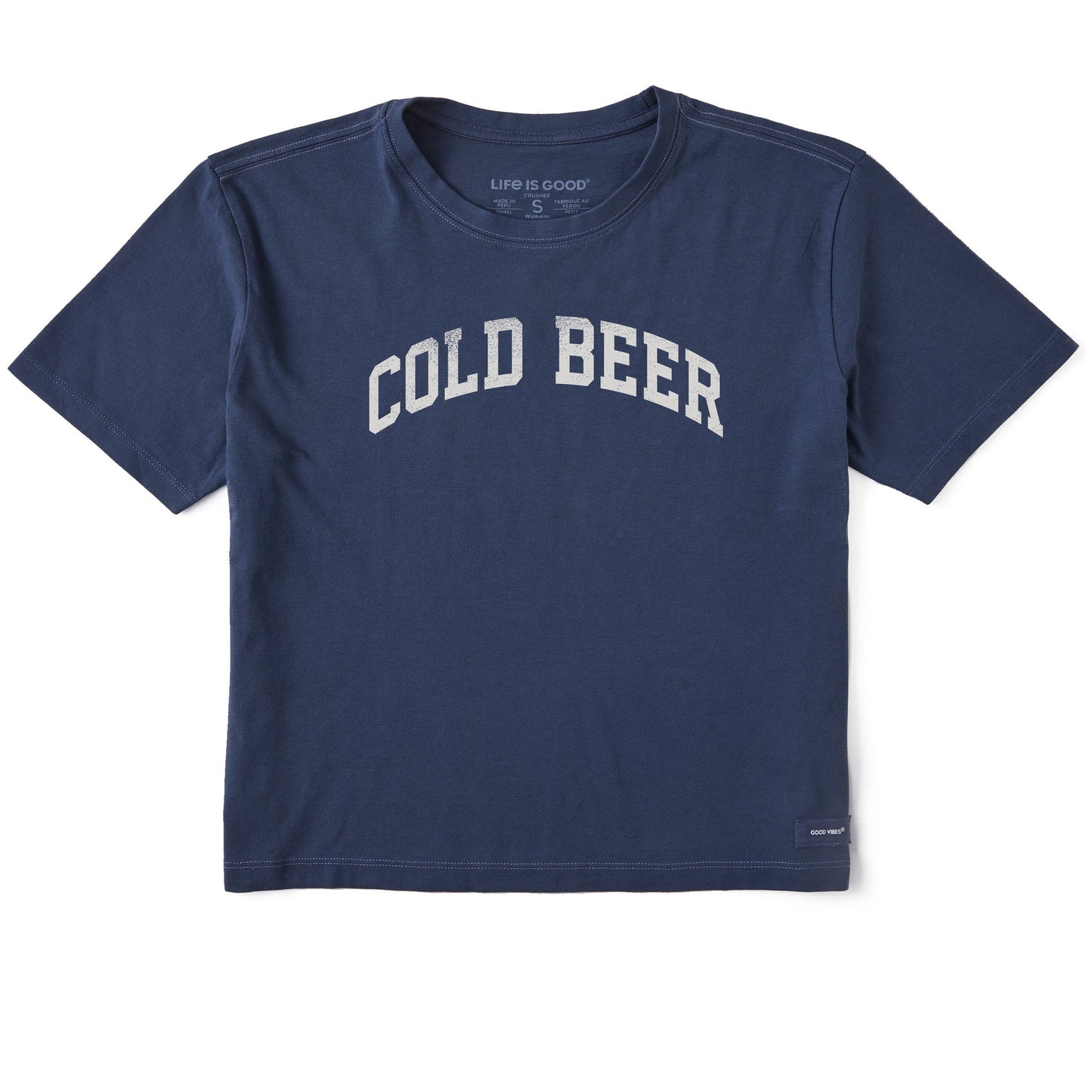 Women's Cold Beer Arch Short Sleeve Crusher Boxy Tee
