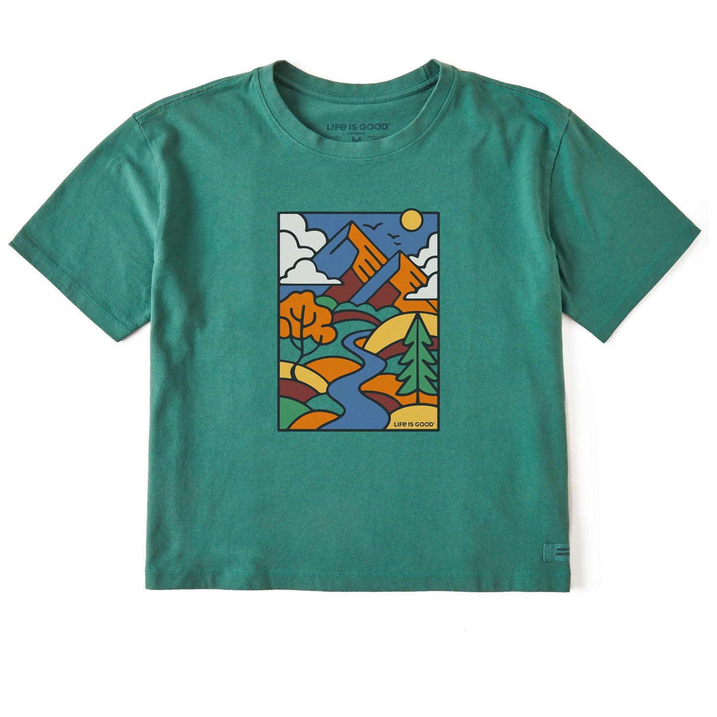 Women's What a Mountain Scene Short Sleeve Crusher Boxy Tee