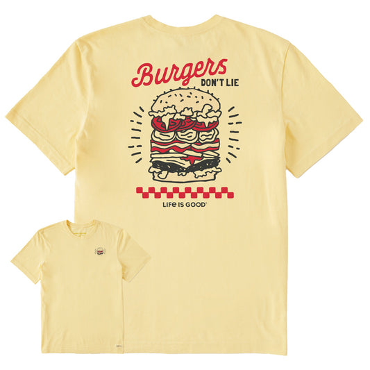 Men's Burgers Don't Lie Short Sleeve Crusher Tee