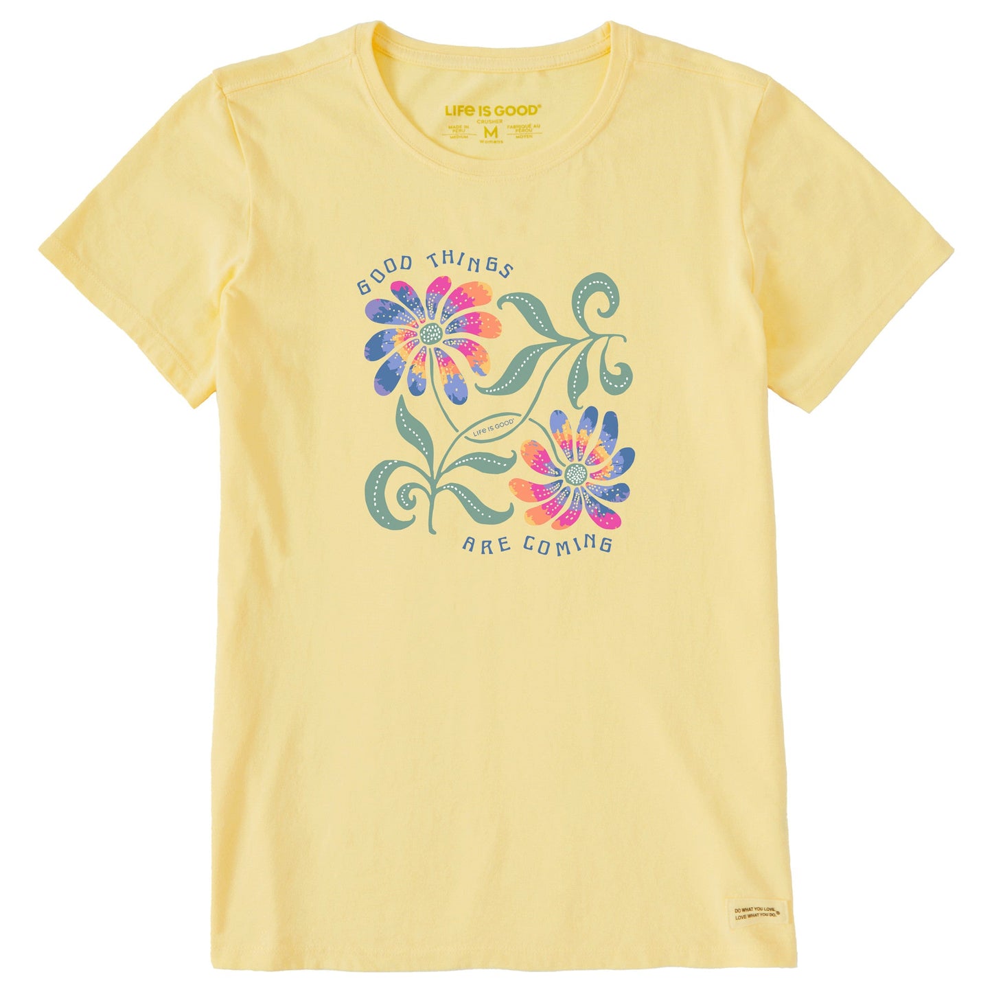 Women's Good Things Flower Tie Dye Short Sleeve Tee