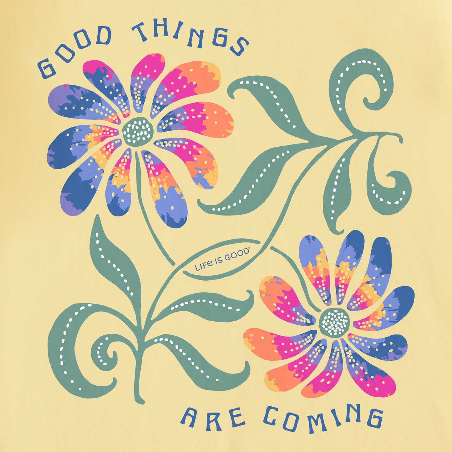 Women's Good Things Flower Tie Dye Short Sleeve Tee